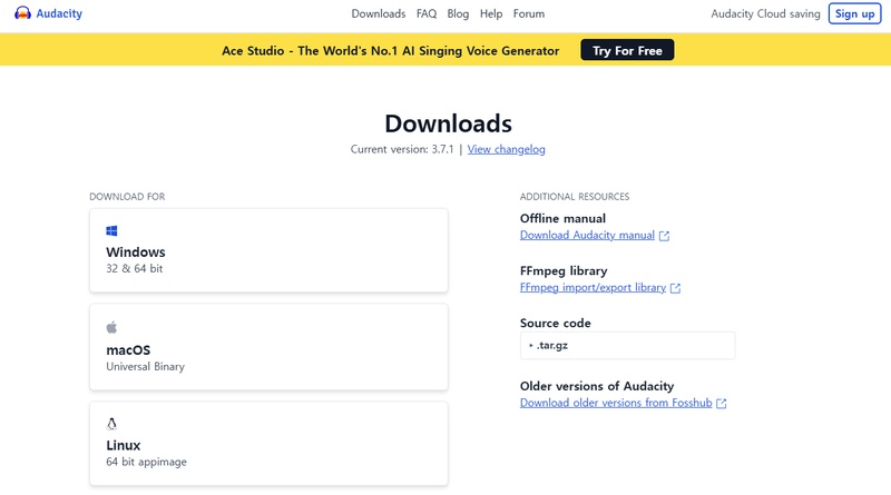 음원 편집 프로그램-Audacity