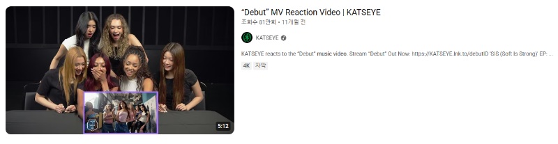 음악이나 뮤직 비디오 리액션 동영상