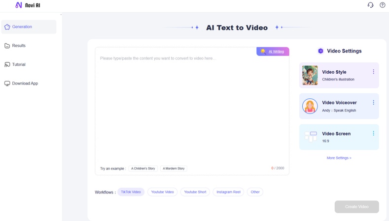 AI 동영상 생성기-Novi