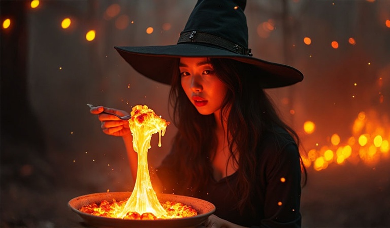 AI ASMR 용암 먹방 영상