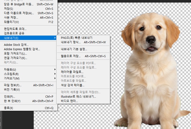 포토샵 흰색 배경 저장 방법 1
