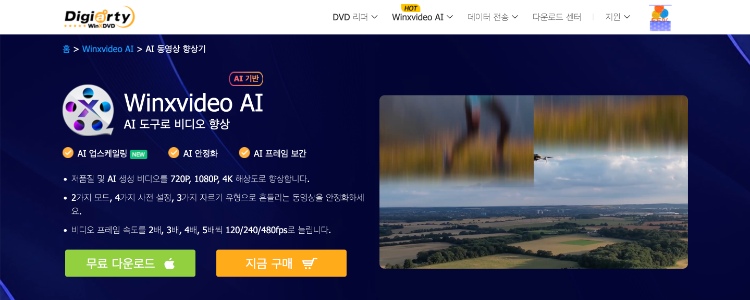 저화질 동영상 고화질로 변환 프로그램-Winxvideo AI