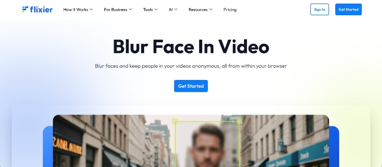 얼굴 모자이크 사이트 Flixier
