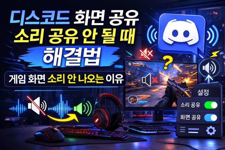 디스코드 화면 공유 소리 공유 안 됨