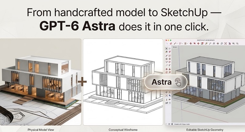 GPT-6 Astra로 SketchUp 건축 모델링 테스트