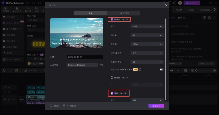 영어 동영상을 한국어 번역하기 3